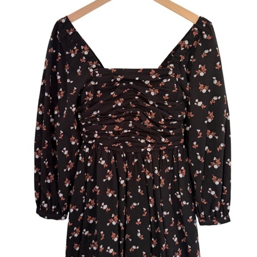 NWT Madewell Woodland Floral Puff Sleeve Midi Dress Size XS - Picture 3 of 9